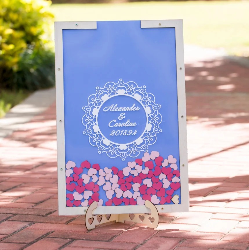 Персонализированная деревянная Свадебная коробка в форме сердца альтернативная