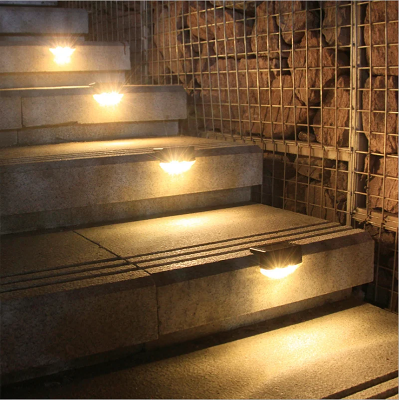 4/8/12/16/20 Pcs Led Solar Stair Lamp Ip65 Waterproof 2 Leds Outdoor Garden  Pathway Yard Patio Stairs Steps Fence Lamps - Solar Lamps - AliExpress