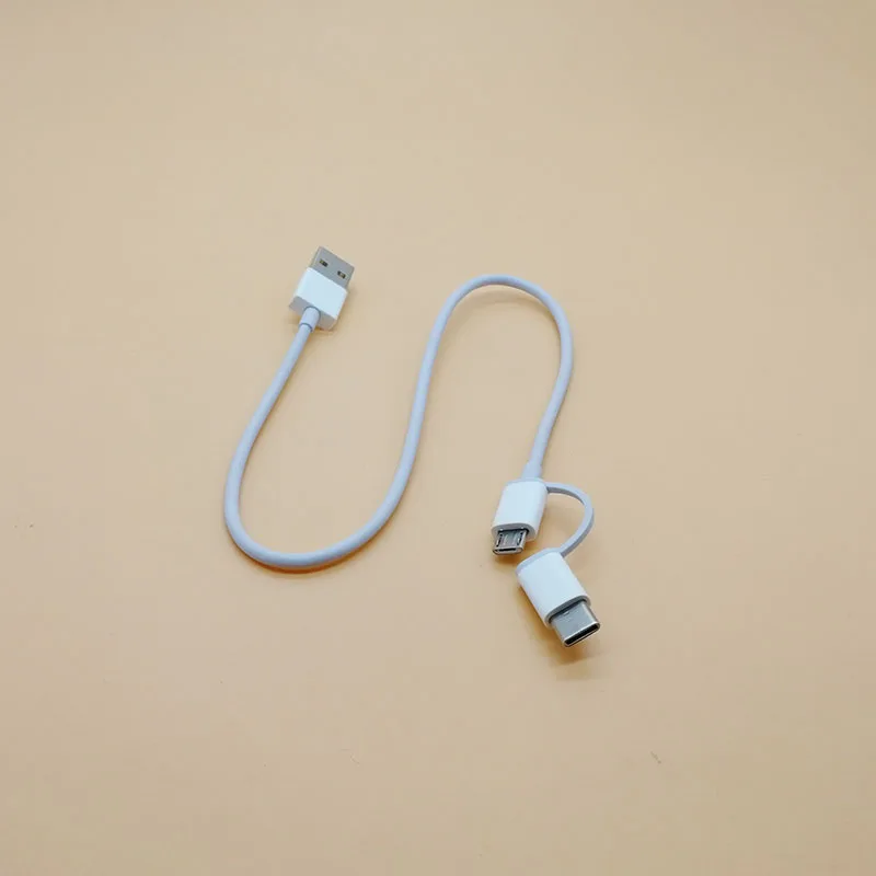 Оригинальный кабель Xiaomi 2 в 1 30 см Micro USB Type C короткий для быстрой зарядки mi powerbank 9 8
