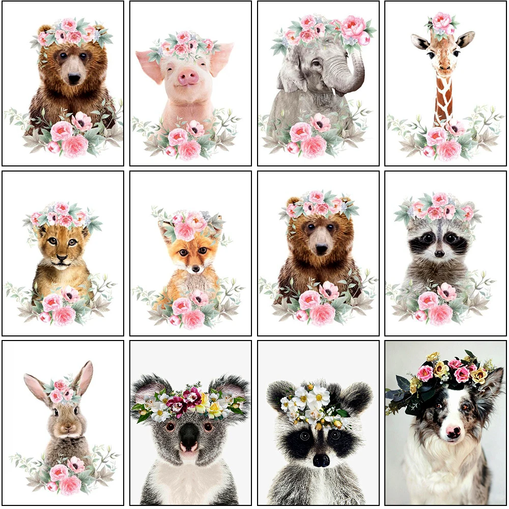 

Animals Diamond Embroidery Pig Elephant 5D Diamond Painting Full Drill Square/Round Mosaic Rhinestone Cross Stitch Kit Home Decr