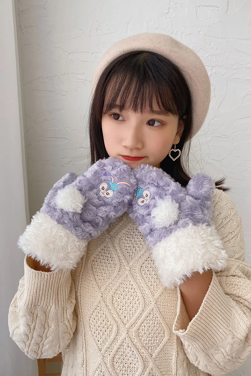 Плюшевые зимние перчатки для девочек с рисунком Duffy Bear Friends stellalou Rabbit shelliemei Gelatoni
