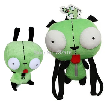 

New Alien Invader Zim 3D Eyes Robot Gir 5.5" Plush & 14" Plush Backpack Bag Stuffed Soft Doll Toy Kids Gift Set of 2Pcs