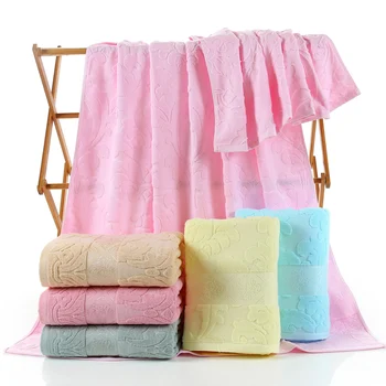 

Large Adults Bath Towel Absorbent Pink Solid Simple Bath Towel High Quality Toalla Microfibra Deporte Bathroom Products MM60YJ