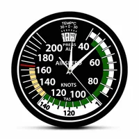 Airspeed Indicator Wall Clock For Pilot Home Décor Airplane Instrument Silent Swept Clock Aviator Mancave Artwork Timepieces 1