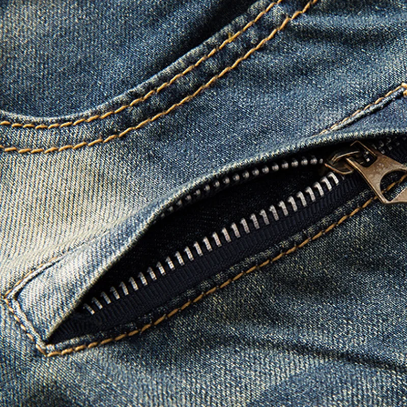 Мужские джинсы, Мужские байкерские джинсы, синие мужские джинсы Calca Masculina, деним, потертые, модные, облегающие, Pantalon, Mezclilla Hombre Tuinbroek Man