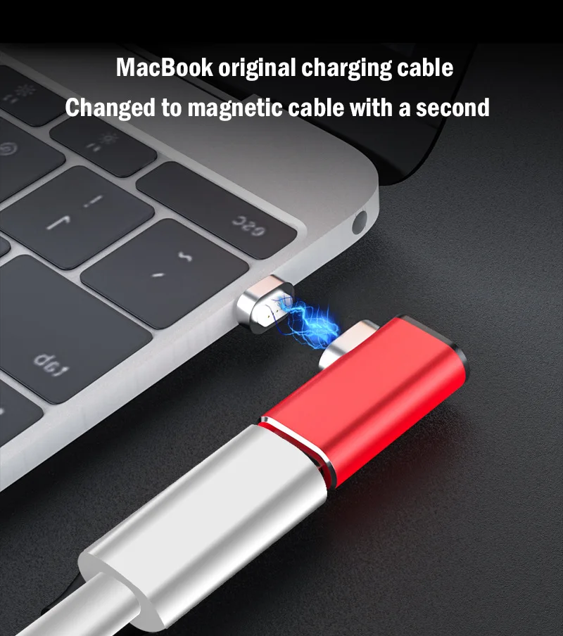 90 градусов Магнитный USB C адаптер для huawei samsung Xiaomi 87W 4.3A локоть usb type C игра Зарядка разъем для MacBook Pro