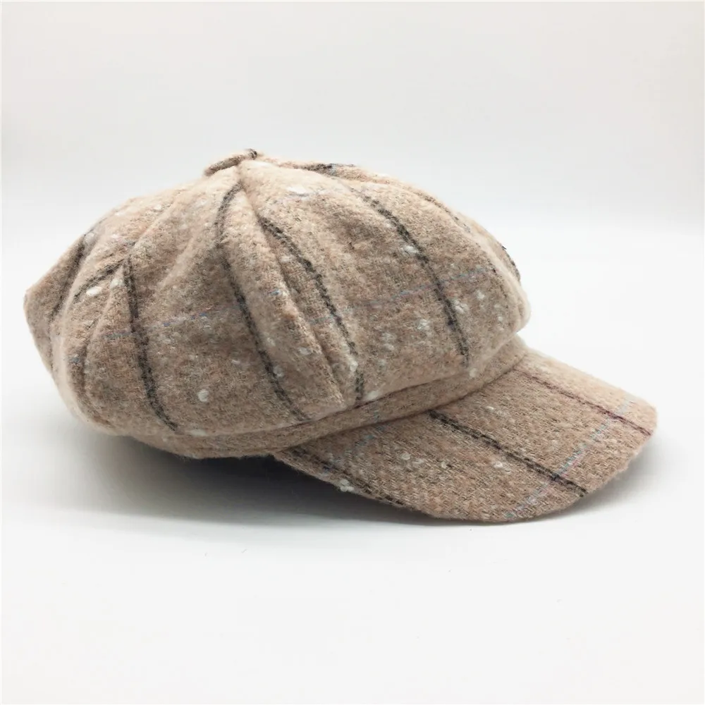 Женская клетчатая твид Бейкер мальчик шляпу дамы и Вязаный шерстяной свитер