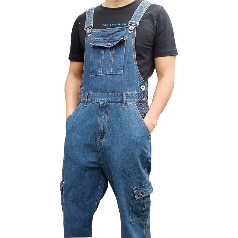 Men's Denim Overalls Men's Overalls Jumpsuit Large Size Strap Straight ...