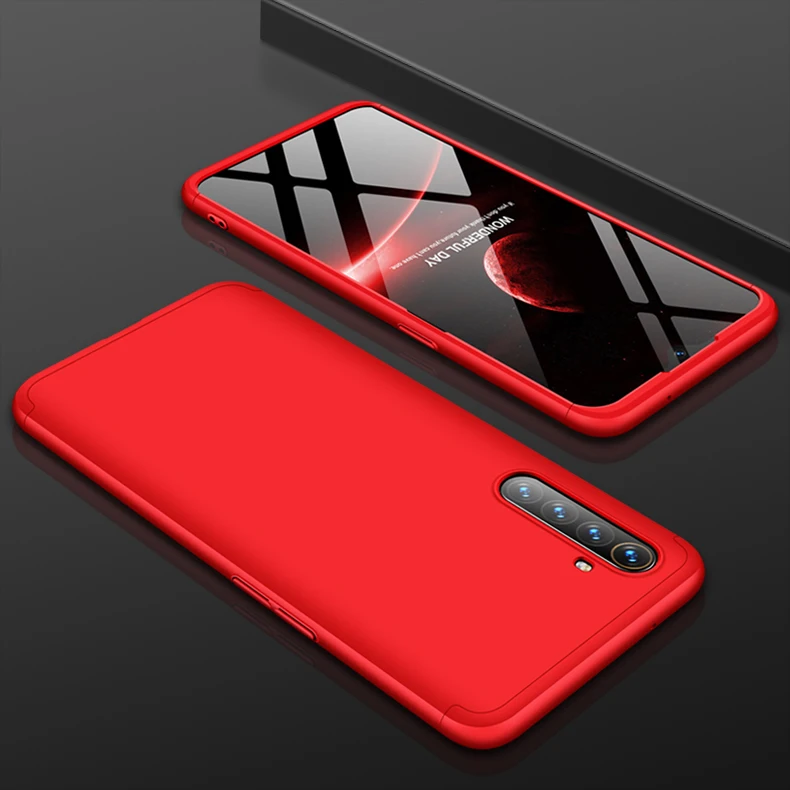 Oppo Realme XT чехол 360 градусов Полный Твердый матовый водостойкий Чехол обложка чехол s Тонкий Высококачественный защитный чехол для Oppo Realme X2 Pro защитный Fundas - Цвет: Red