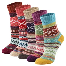 Шерстяные тканые теплые носки для женщин, мягкие и дышащие зимние носки, зимние теплые плотные простые носки для женщин