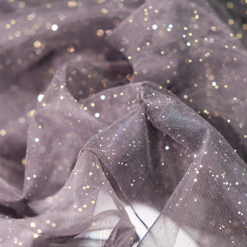 GLace 1Y/лот Черная мягкая сетка с золотым блеском, сетчатая ткань, черная пряжа, одежда с вышивкой, Высококачественная пряжа, ткань TX1604