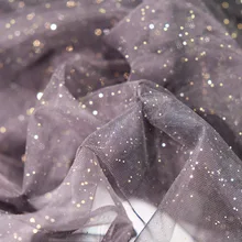 GLace 1Y/лот Черная мягкая сетка с золотым блеском, сетчатая ткань, черная пряжа, одежда с вышивкой, Высококачественная пряжа, ткань TX1604