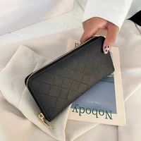 Long Wallet Women Purses Plaid Fashion Coin Purse Card Holder Wallets Female High Quality Clutch Money Bag PU Leather Wallet 1