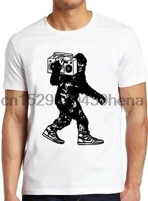 Футболка в стиле хип-хоп 80-х Dj Vinly с музыкальным проигрывателем Bigfoot Stereo Cool Tee 37 |