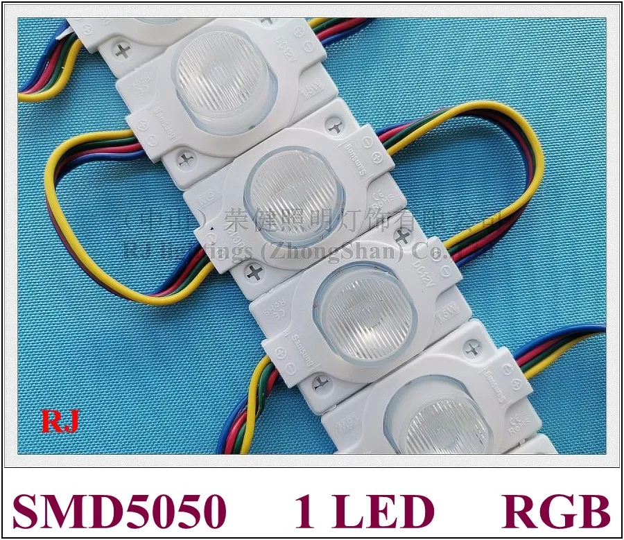 injection with lens RGB LED light module SMD 5050 waterproof IP65 DC12V 0.24W RGB IP65 48mm*32mm*13mm