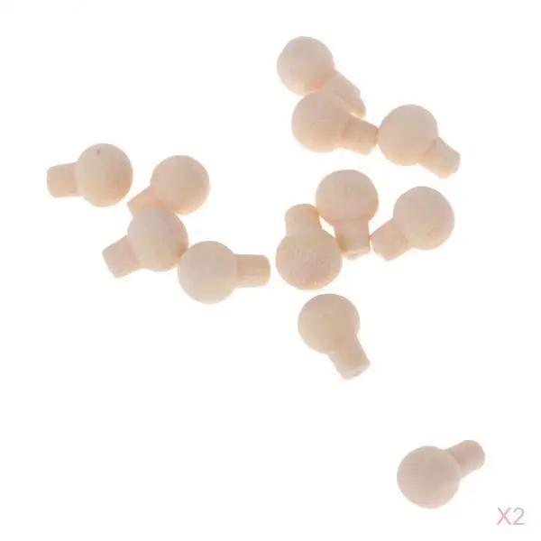 24pcs 1/12 Miniature Dollhouse Furniture Hardware Wood Door Drawer Handles