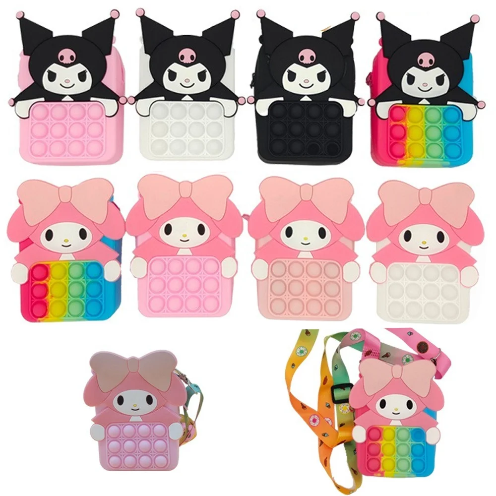 Игрушки-антистресс My Melody Kuromi кошелек для монет сжимаемая сумка аниме кавайные