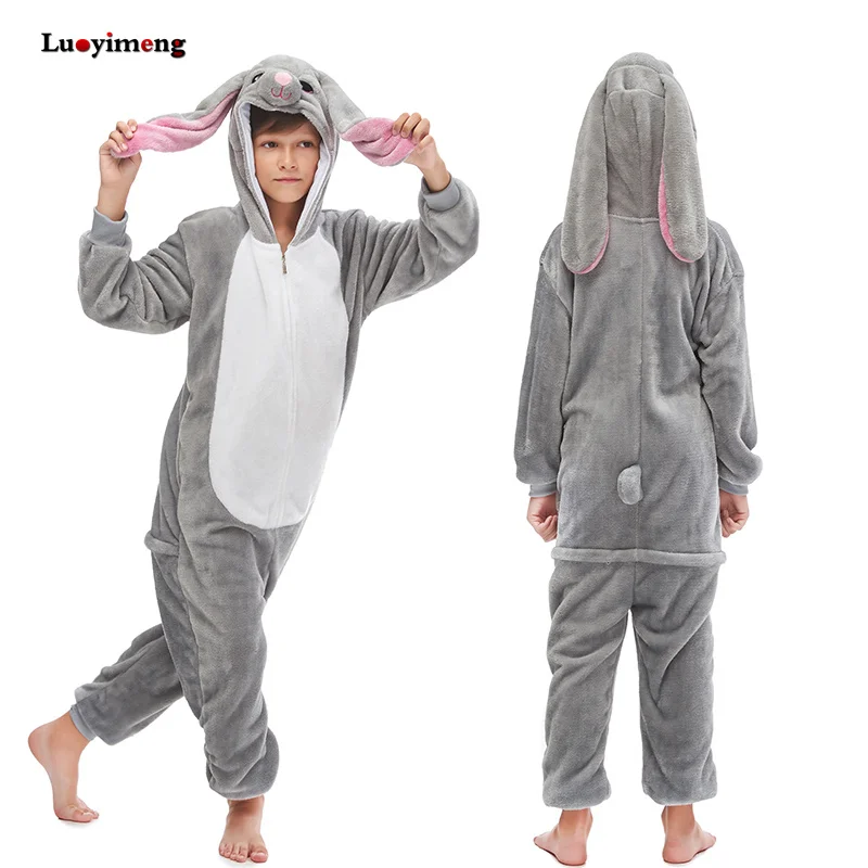 Kigurumi Unicorn Pajamas Children's Sleepwear for Boys Girls Kids Onesies Animal Winter Warm Pyjamas Kids Baby Cartoon Costumes