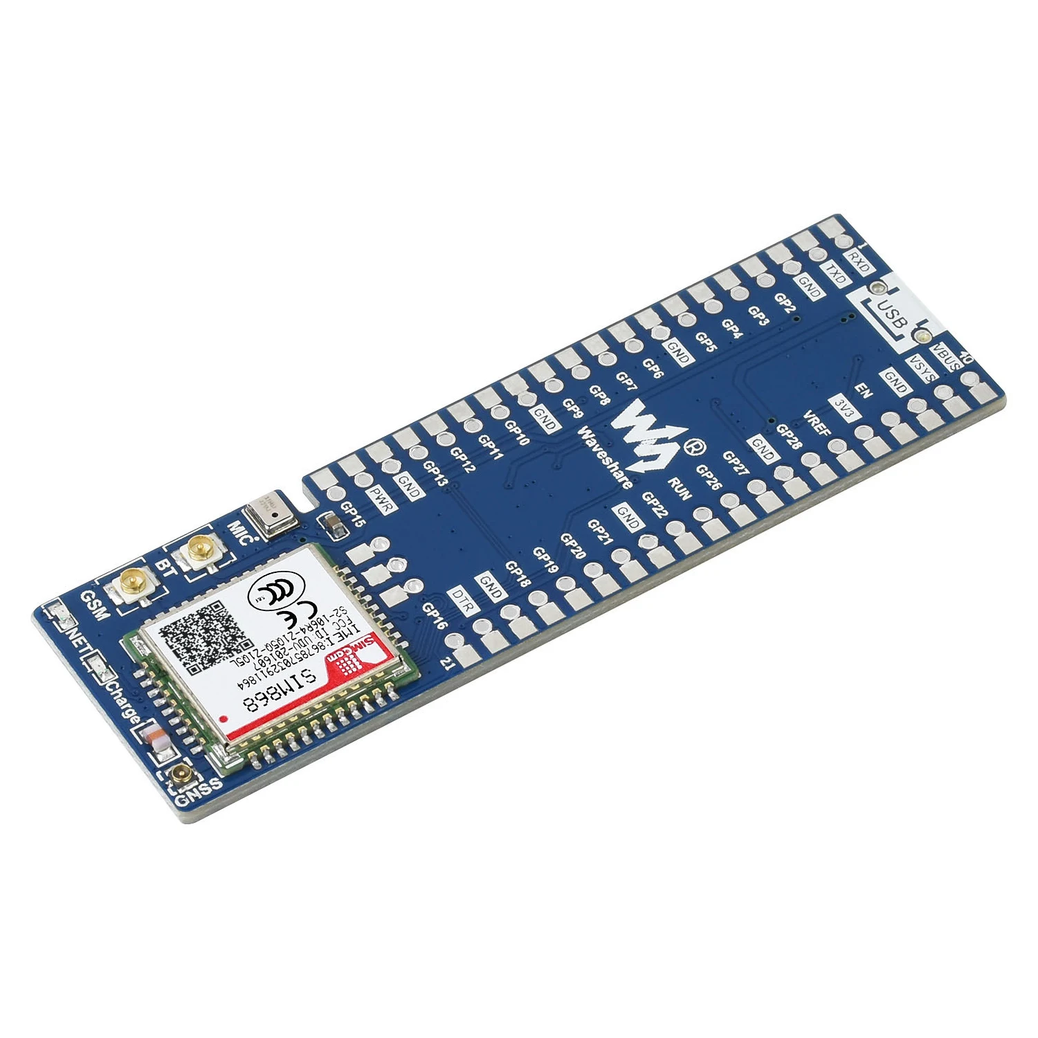 

GPRS GPS Bluetooth Expansion Board GSM Module Breakout Shield HAT Starter Kit for RPI Raspberry Pi PICO W H WH RP2040