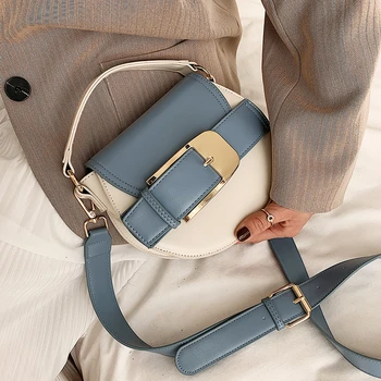 

Contrast Color Ladies Small Crossbody Bag 2020 New High-quality PU Leather Ladies Designer Handbag Travel Shoulder Crossbody Bag