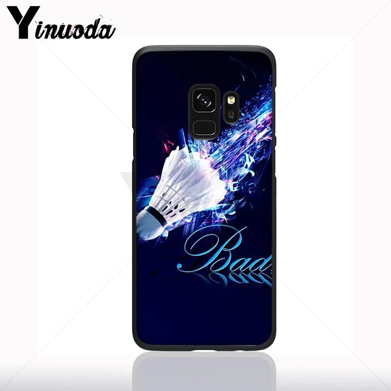 Case untuk Galaxy S9 Olahraga Bulutangkis Hitam Lembut Ponsel Case untuk Samsung Galaxy S10plus S9 S8plus S10e A50 A70 A10 ponsel