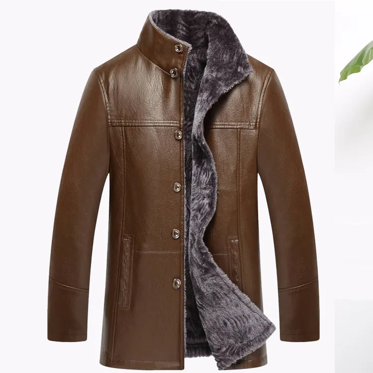 

Winter Fur Leather Coat Men's Mid-length Men'S Wear Jacket Men's Middle-aged Men's Fur Coat