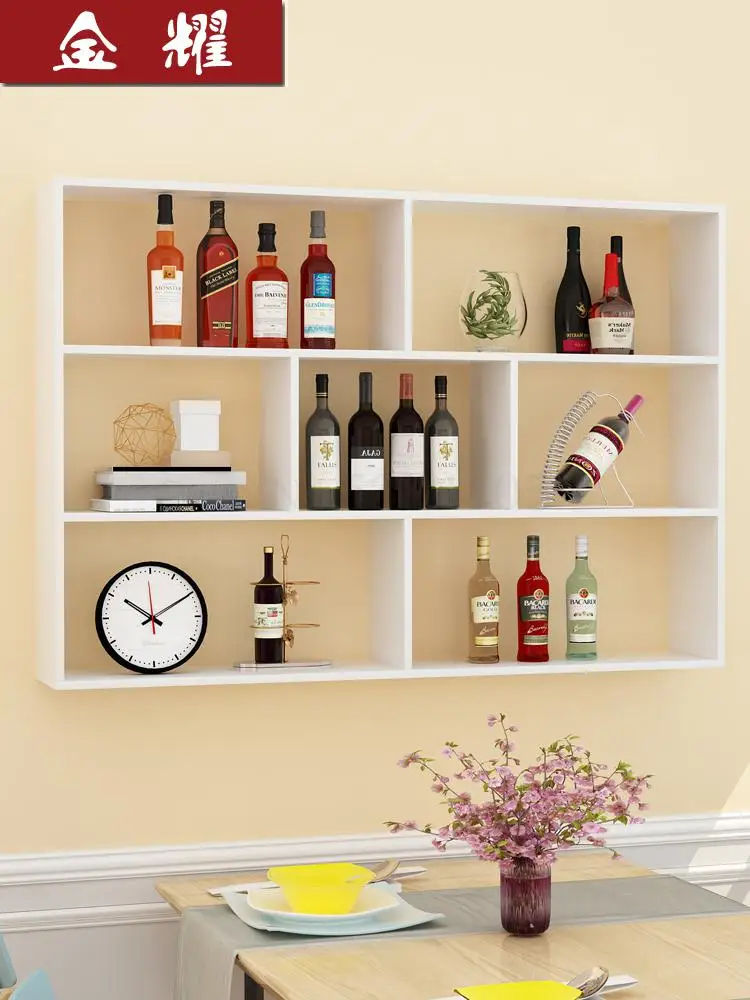 Simple Modern Wine Rack Wine Cabinet Wall Hanging Restaurant Restaurant Wall Hanging Wine Rack Creative Multi-layer Shelf