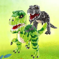Mini bloc de construction dinosaure jurassique, 1457 pièces, modèle 3D, tyrannosaure Velociraptor, décompression à faire soi même, jouet, cadeau pour enfants 