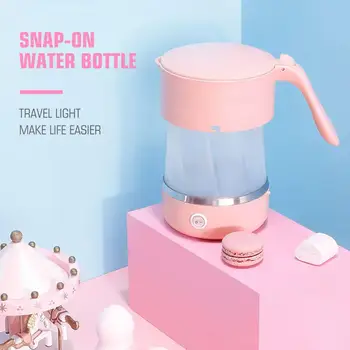 

500ml Portable Travel Folding Electric Water Kettle Mini Handheld Food Grade Silicone Folding Kettle for Home Outdoor Camping