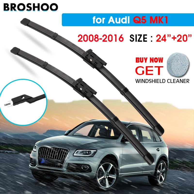 

Car Wiper Blade For AUDI Q5 MK1 24"+20" 2008-2016 Auto Windscreen Windshield Wiper Blade Window Wash Car Equipped Push Button