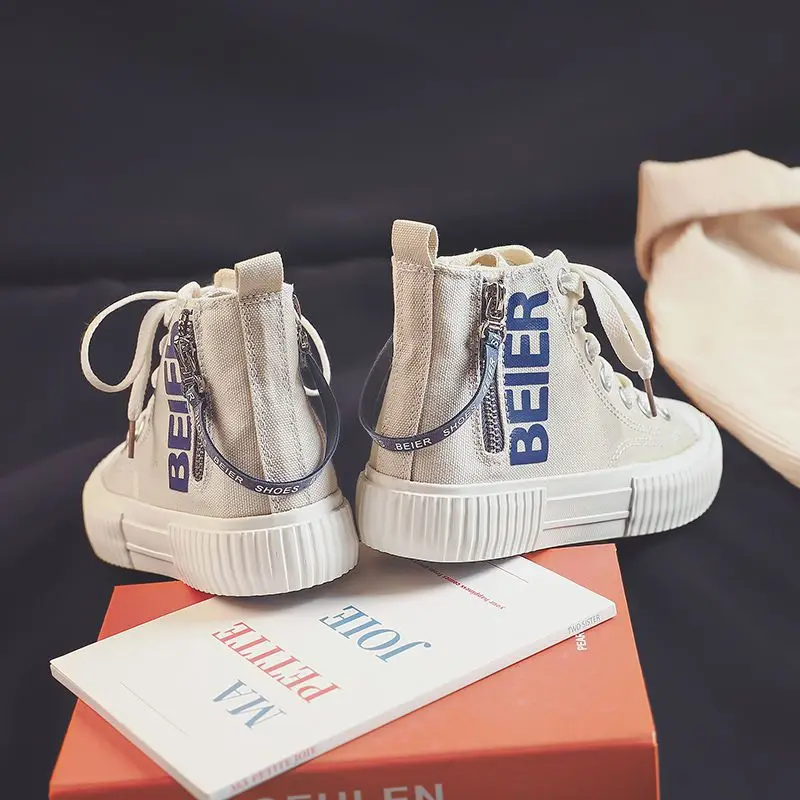 2021 Zapatos de lona a la moda para mujer zapatillas deportivas informales vulcanizadas... transpirables y comodas para primavera