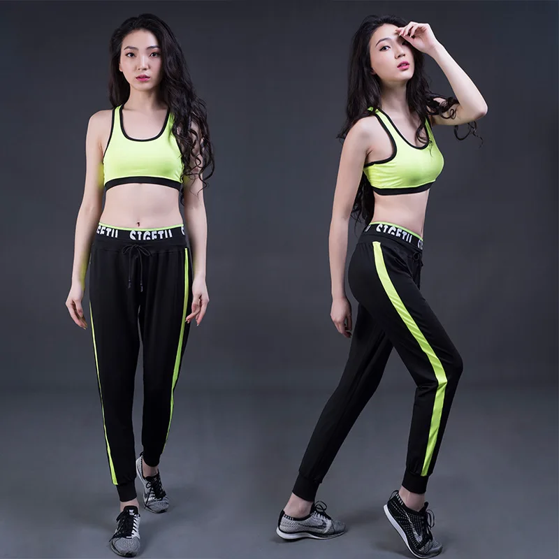 

Sigetu New Style 2018 Fitness Suit WOMEN'S Suit Elasticity Breathable Yoga Pants Training Running Sports Clothing Three-piece Se