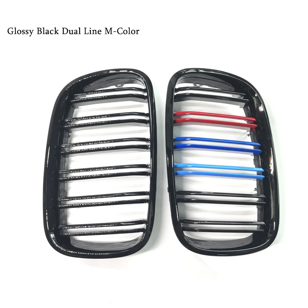 L + R блестящая черная двойная планка передняя решетка гриль для BMW X5 X6 E70 E71 2007 2013