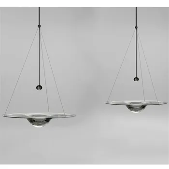 

Nordic restaurant LED pendant lights bedroom bedside loft small hanging lamp bar table lighting single head iron glass fixtures