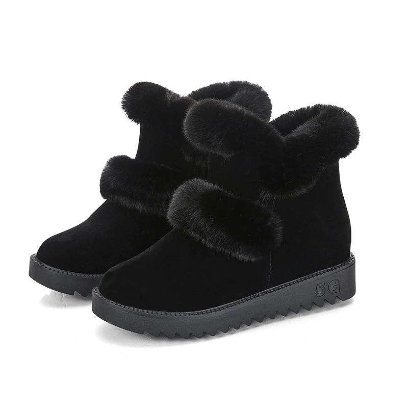 Snow Boots Brand Women Winter Boots Flat Heel Suede Mother Shoes Antiskid Flexible Women Fashion Casual Furry Boots