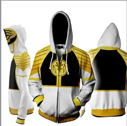 Косплей power Rangers кардиган с капюшоном толстовки повседневные толстовки на молнии Спортивная толстовка с 3D принтом Мужская Уличная одежда - Цвет: Size E