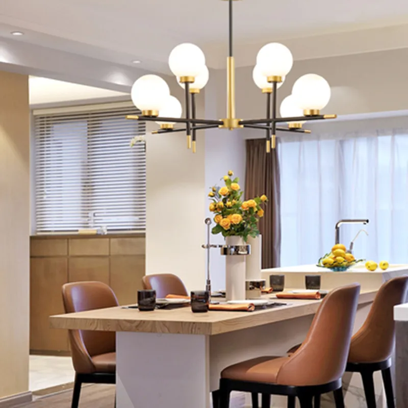 

Modern LED chandeliers lighting Iron suspended lamps luxury deco fixtures living room glass luminaires bedroom hanging lights