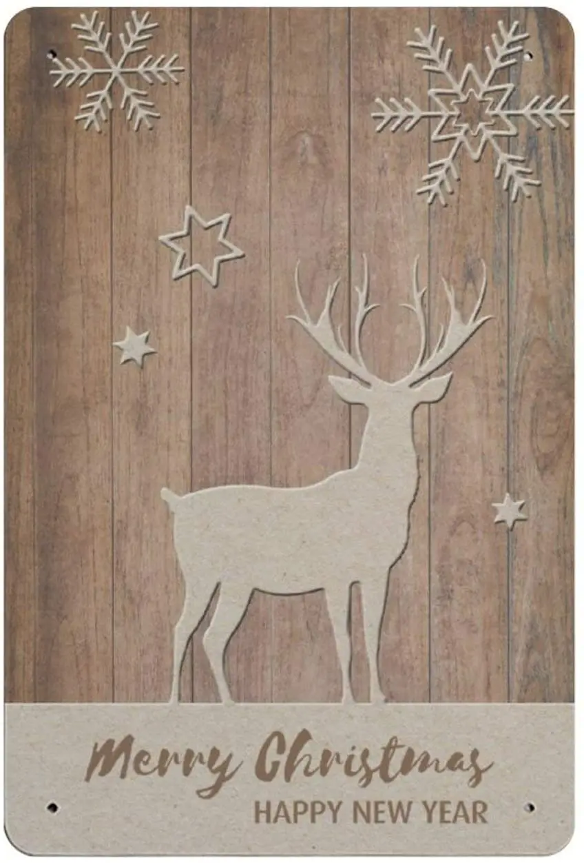 

Viohik Vintage Tin Sign Country Home Decor Christmas Merry Christmas Festival 30x20cm