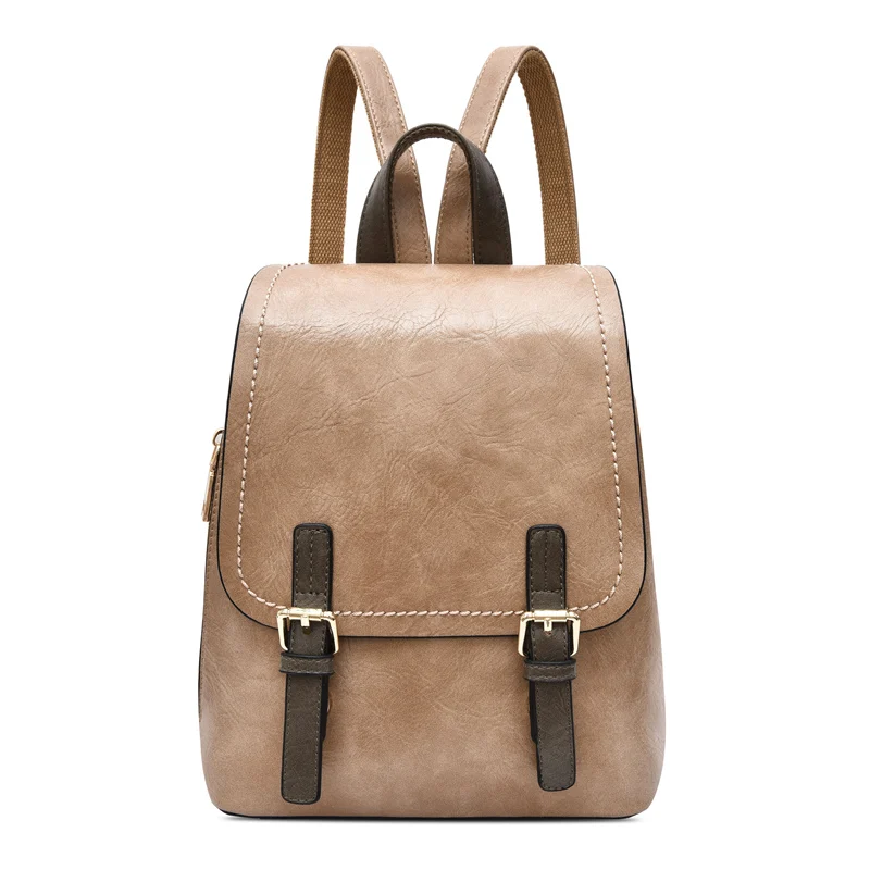 

The Best Pagpack For Elegant Ladies Hit Color Backpack Pu Multi-function Large Capacity Suitable For Going To Work In Vari