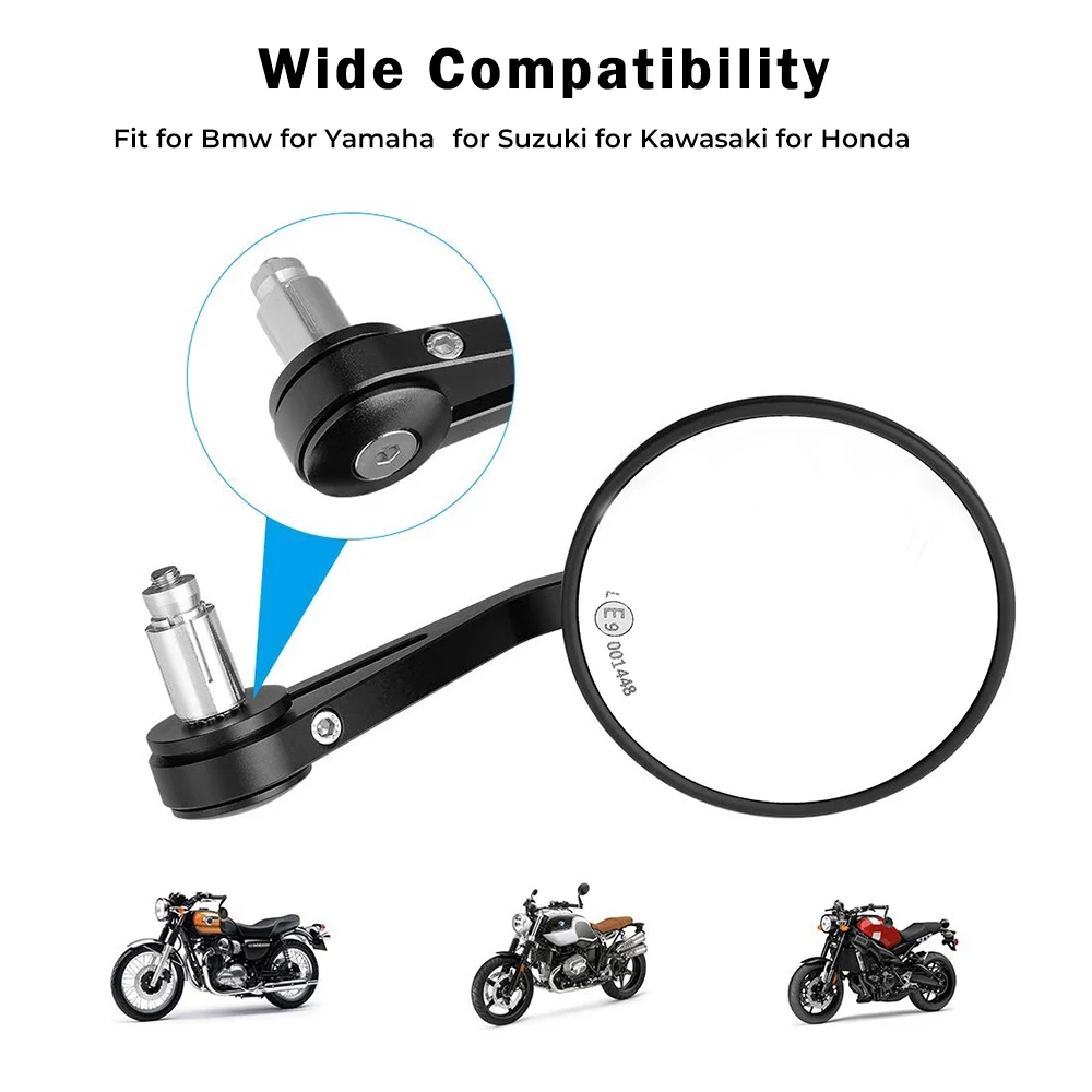 Универсальные мотоциклетные зеркала заднего вида e знак для 7/8 &quotРуль торцевое