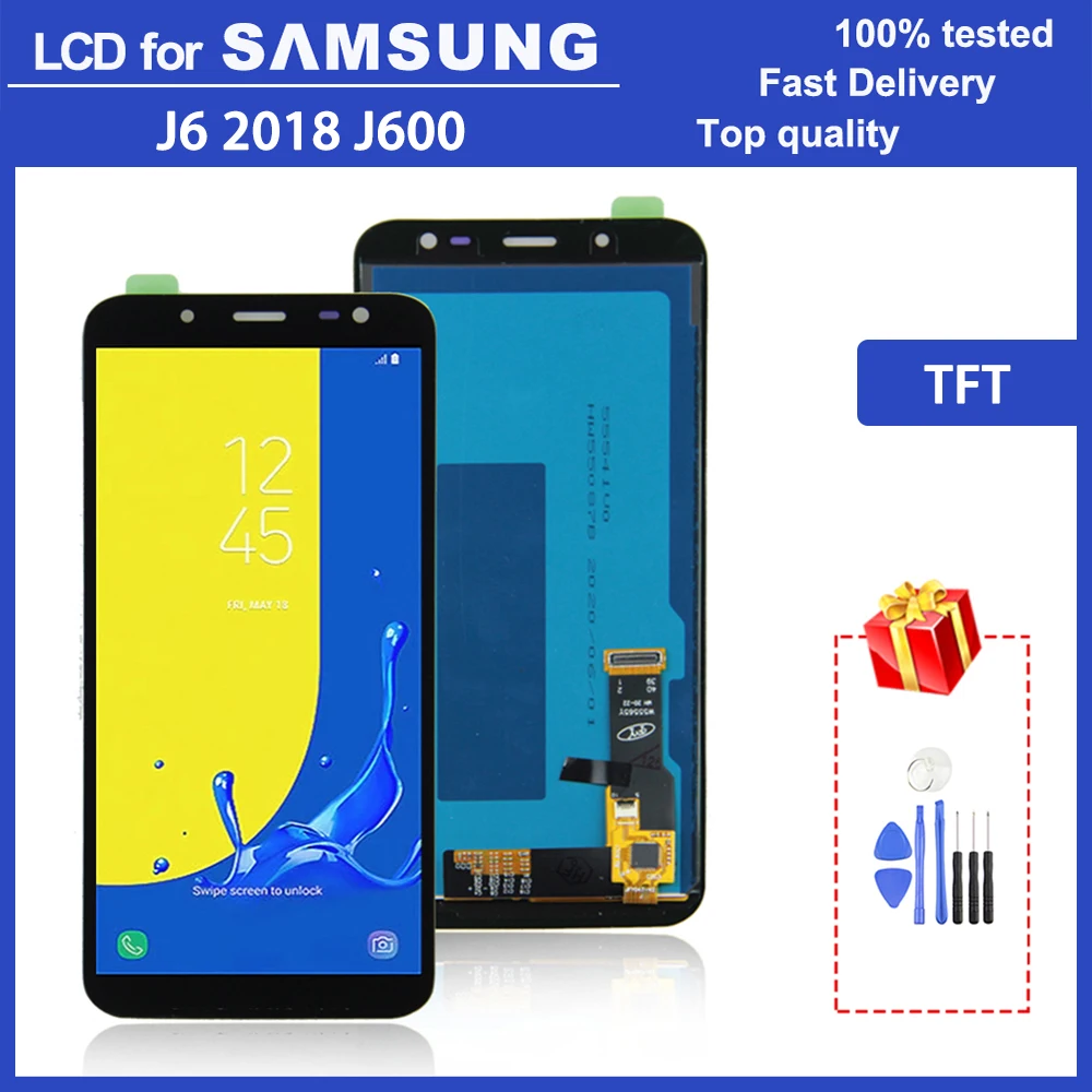 100% протестированный ЖК монитор 5 6 &quotAAA TFT качества j600 для Samsung Galaxy J6 2018 J600F J600
