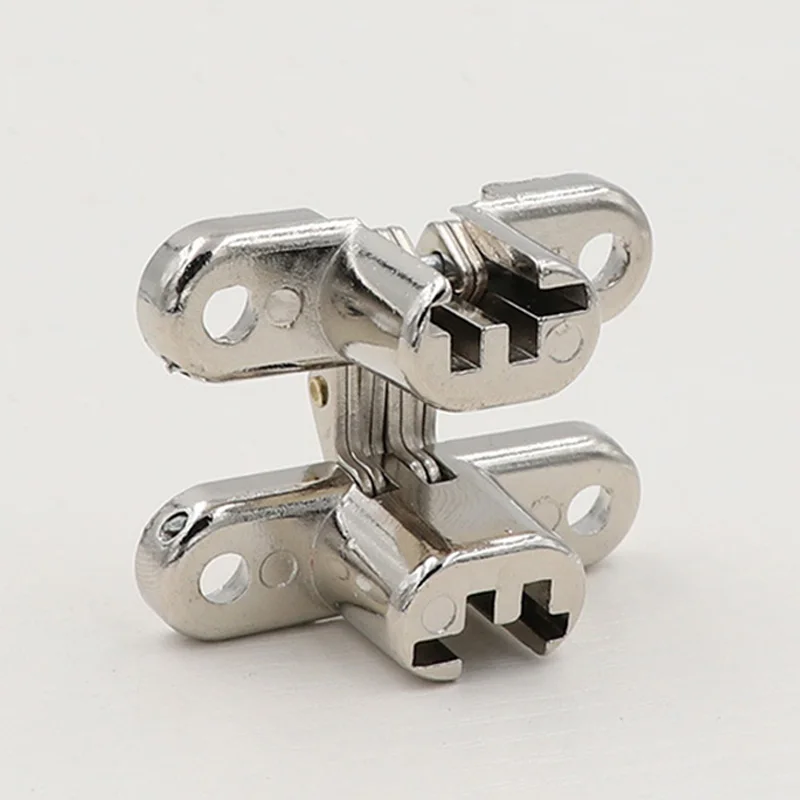 Silver 1PCS 1/5 шт. скрытые невидимые Крест петля для двери или шкафа в деревянной коробке DTT88 - Цвет: Silver 1PCS