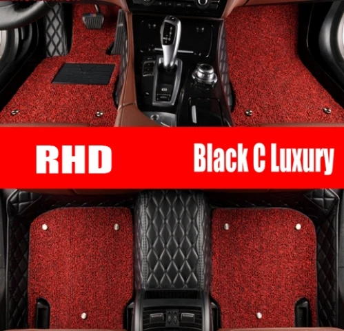 Right hand drive/RHD сделано для Toyota Prius XW30 Vios 5D полное покрытие чехол автомобиль-Стайлинг ковер нескользящий подводка для глаз(2009 - Название цвета: Black  C Luxury