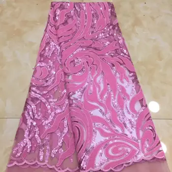 

Madison Latest French Tulle Lace Fabric Sequined African Mesh Lace Fabric Soft Mesh Velvet Applique For Nigerian Wedding Dress