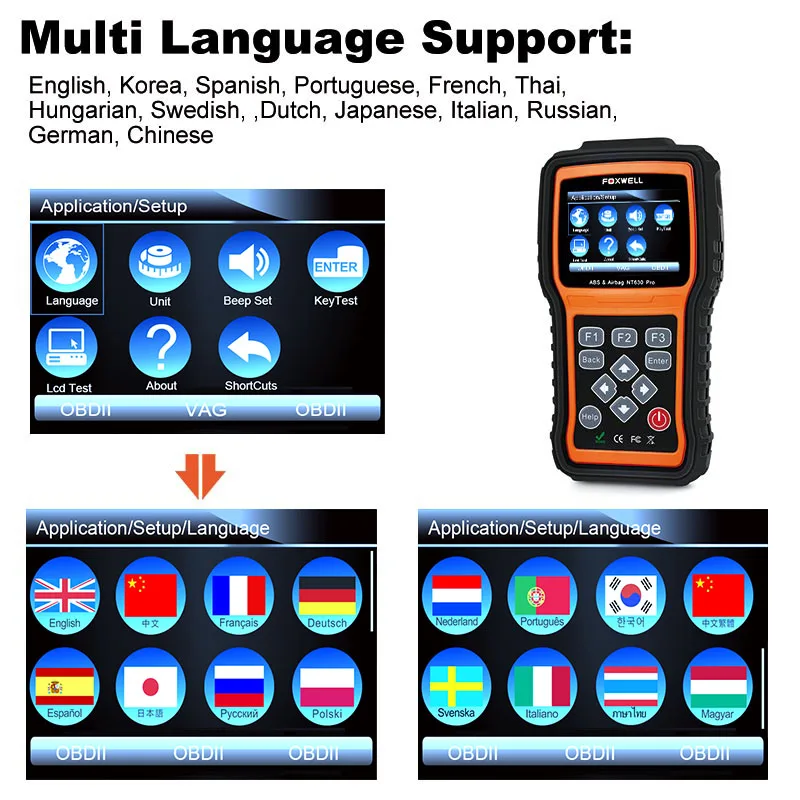 OBD 2 Автомобильный сканер для считывания кода инструмент FOXWELL NT630 Pro OBD2 автомобильный диагностический сканер двигателя ABS подушка безопасности SRS SAS сброс аварийных данных