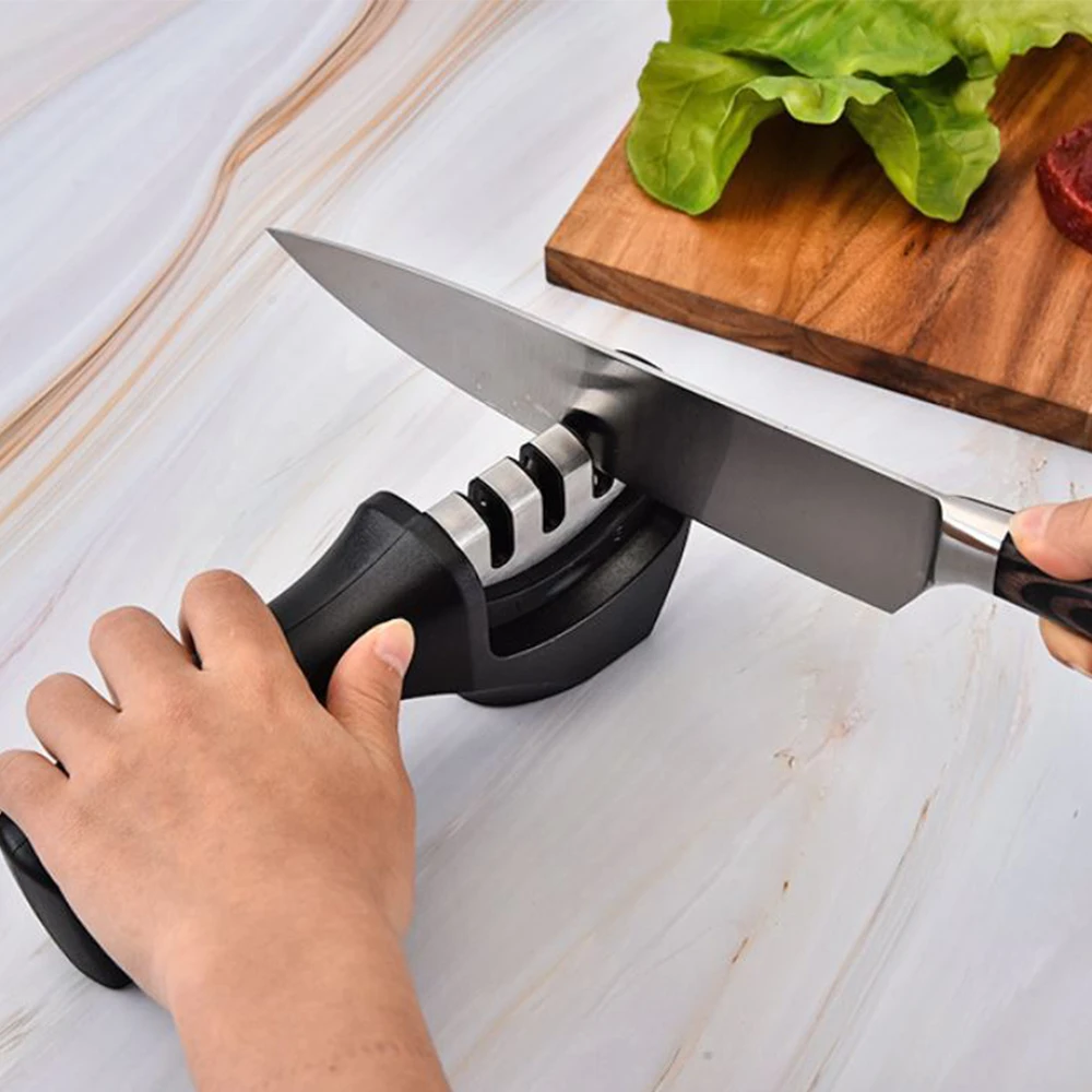 3-stage Knife Sharpener Manual Sharpener Manual Kitchen Knife