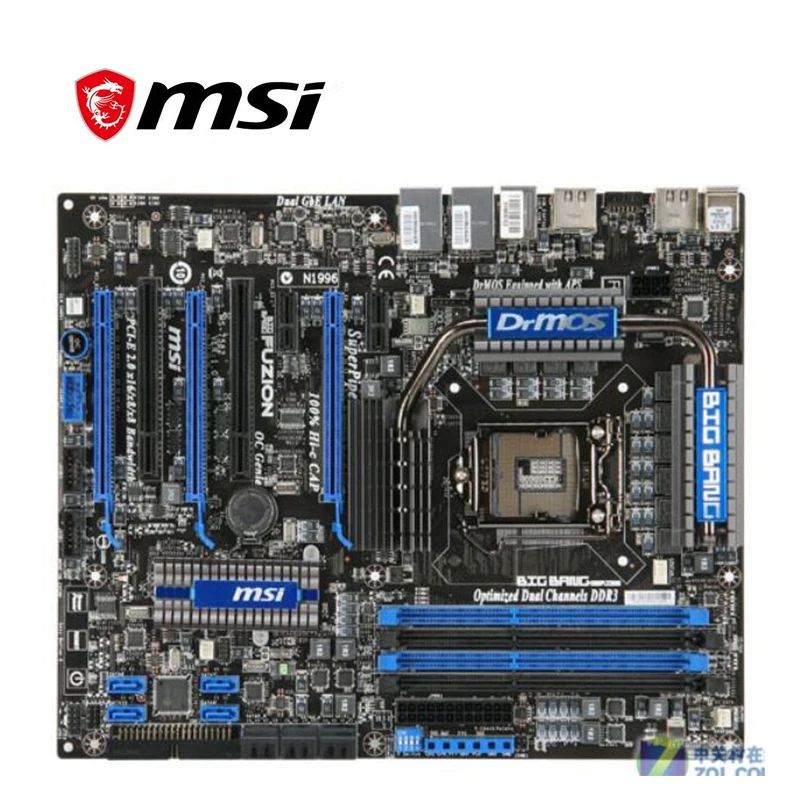 Материнская плата для MSI Big Bang Fuzion LGA 1156 DDR3 Intel P55 P55M десктопная материнская SATA II PCI-E