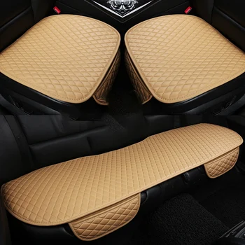 

3Pcs PU Leather Car Seat Cushions Anti-Slip Breathable Seat Pads Mats Car Interior Front Back Seat Covers for Universal Car,Car