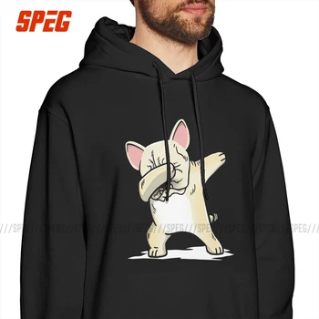 

Funny Dabbing Cream French Bulldog Dog Hoodie Men Vintage Hoodie Shirt Cotton Gray Sweatshirt