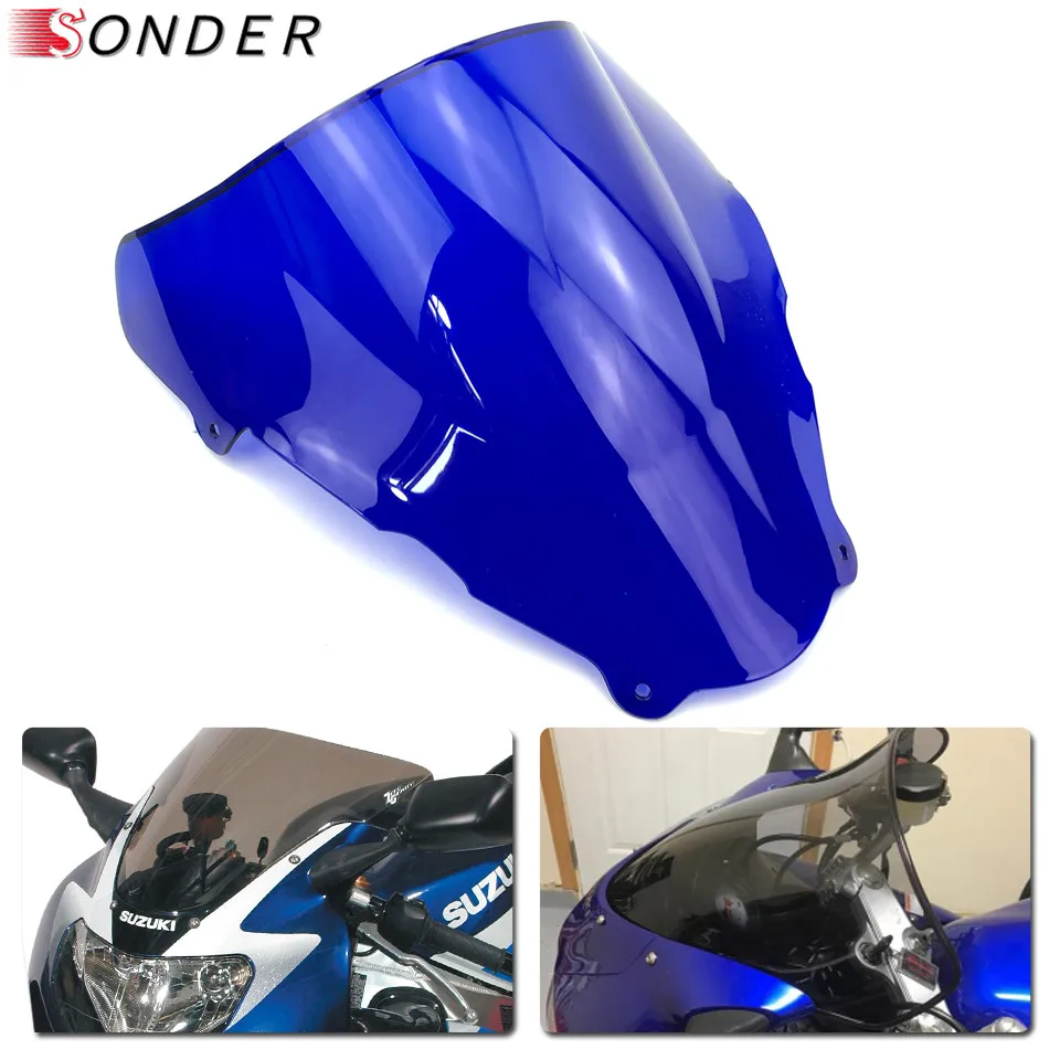 Мотоциклы двойной пузырь ветер экран лобовое стекло Ветер щит экран для Suzuki SV650 SV650S SV 650 650 S 1999 2000 2001 2002